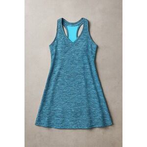 MPG Blue Patterned Racerback V-Neck Athletic Dress L‎